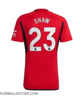 Günstige Manchester United Luke Shaw #23 Heimtrikot 2023-24 Kurzarm